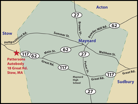map of stow and maynard area - Patterson location